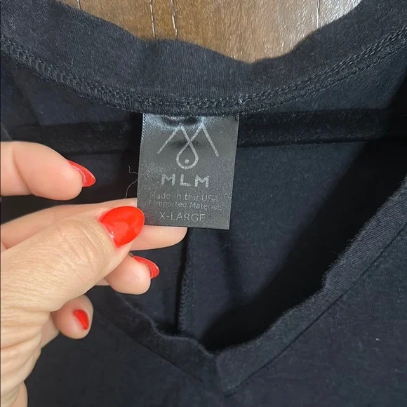 MLM Black Ruched Maxi Dress V-Neck Casual Nursing Dress - Picture 3 of 5